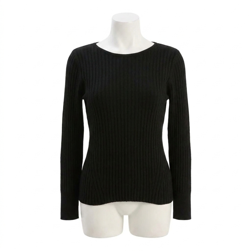 NEW TYLER BOE cotton cashmere ribbed crewneck sweater in black